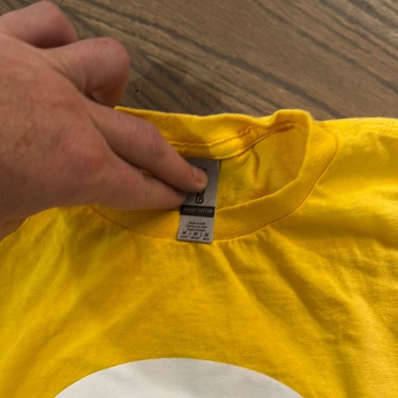 Gildan Yellow Short Sleeve Tee with White 'S' - Picture 2 of 3